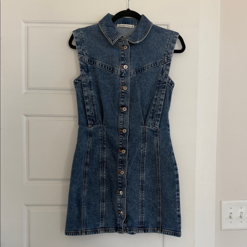 Abercrombie & Fitch Blue Denim Sleeveless Dress